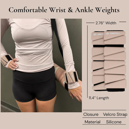Wrist & Ankle Weights for Women – 2 lb Ankle Weights (Set of 2, 1 lb Each) | Arm Weights for Women | Leg Weights for Walking, Yoga, Cardio & Strength Training