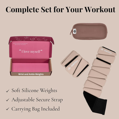 Wrist & Ankle Weights for Women – 2 lb Ankle Weights (Set of 2, 1 lb Each) | Arm Weights for Women | Leg Weights for Walking, Yoga, Cardio & Strength Training