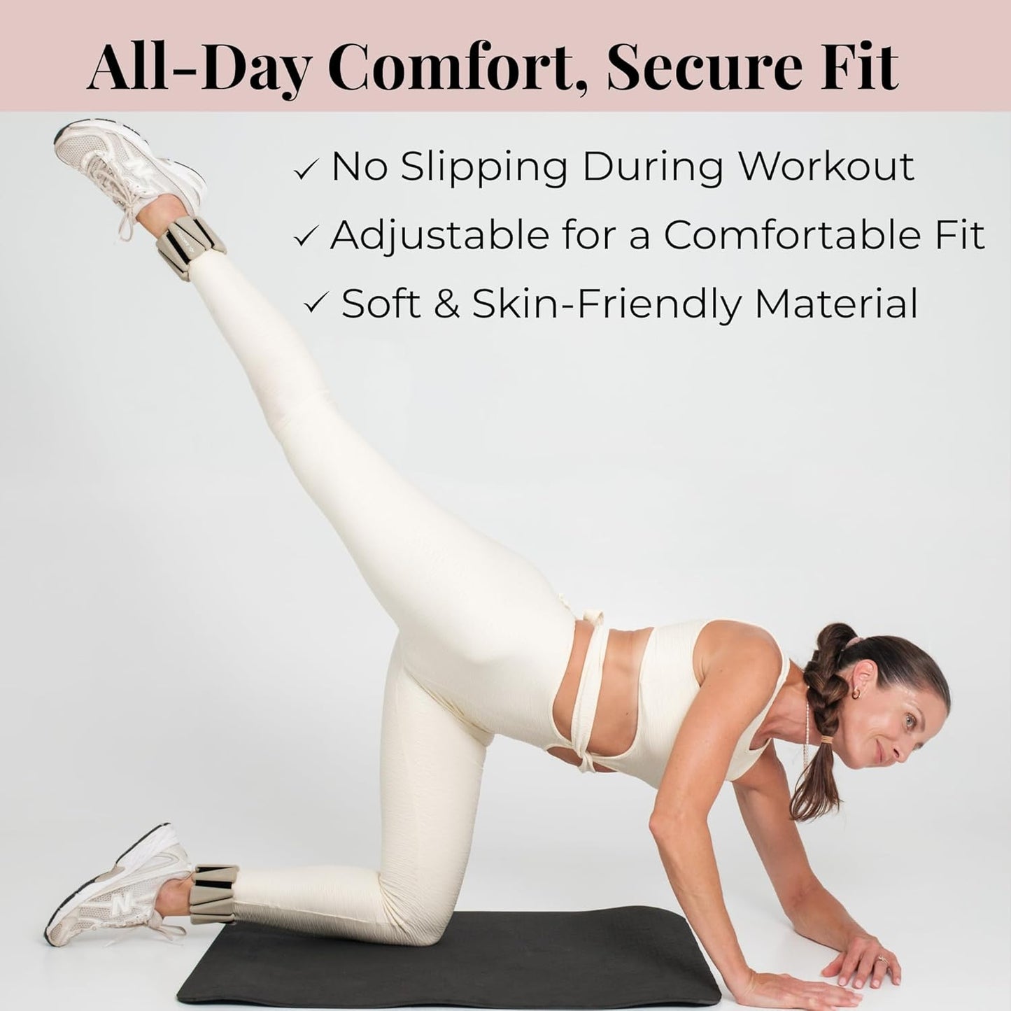 Wrist & Ankle Weights for Women – 2 lb Ankle Weights (Set of 2, 1 lb Each) | Arm Weights for Women | Leg Weights for Walking, Yoga, Cardio & Strength Training