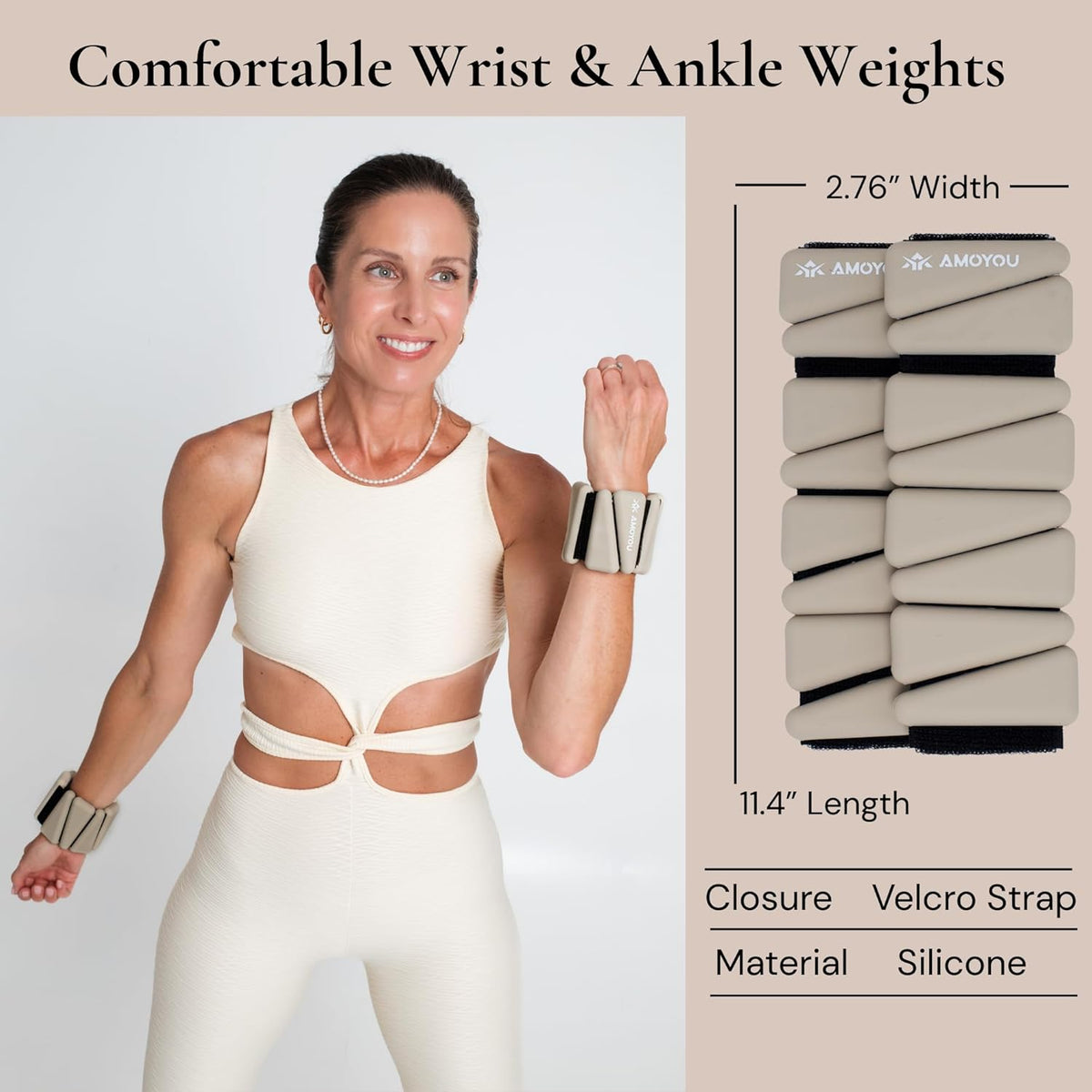 Wrist & Ankle Weights for Women – 2 lb Ankle Weights (Set of 2, 1 lb Each) | Arm Weights for Women | Leg Weights for Walking, Yoga, Cardio & Strength Training