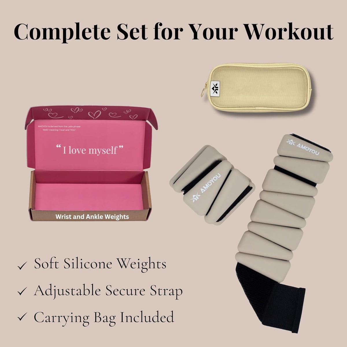 Wrist & Ankle Weights for Women – 2 lb Ankle Weights (Set of 2, 1 lb Each) | Arm Weights for Women | Leg Weights for Walking, Yoga, Cardio & Strength Training