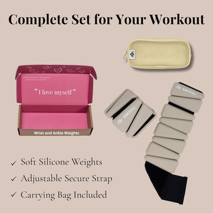 Wrist & Ankle Weights for Women – 2 lb Ankle Weights (Set of 2, 1 lb Each) | Arm Weights for Women | Leg Weights for Walking, Yoga, Cardio & Strength Training