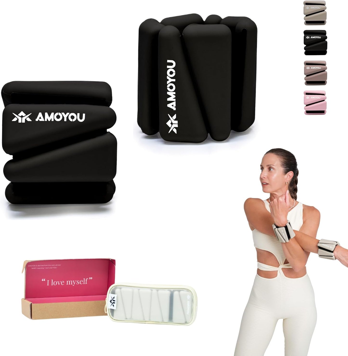 Wrist & Ankle Weights for Women – 2 lb Ankle Weights (Set of 2, 1 lb Each) | Arm Weights for Women | Leg Weights for Walking, Yoga, Cardio & Strength Training