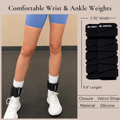 Wrist & Ankle Weights for Women – 2 lb Ankle Weights (Set of 2, 1 lb Each) | Arm Weights for Women | Leg Weights for Walking, Yoga, Cardio & Strength Training