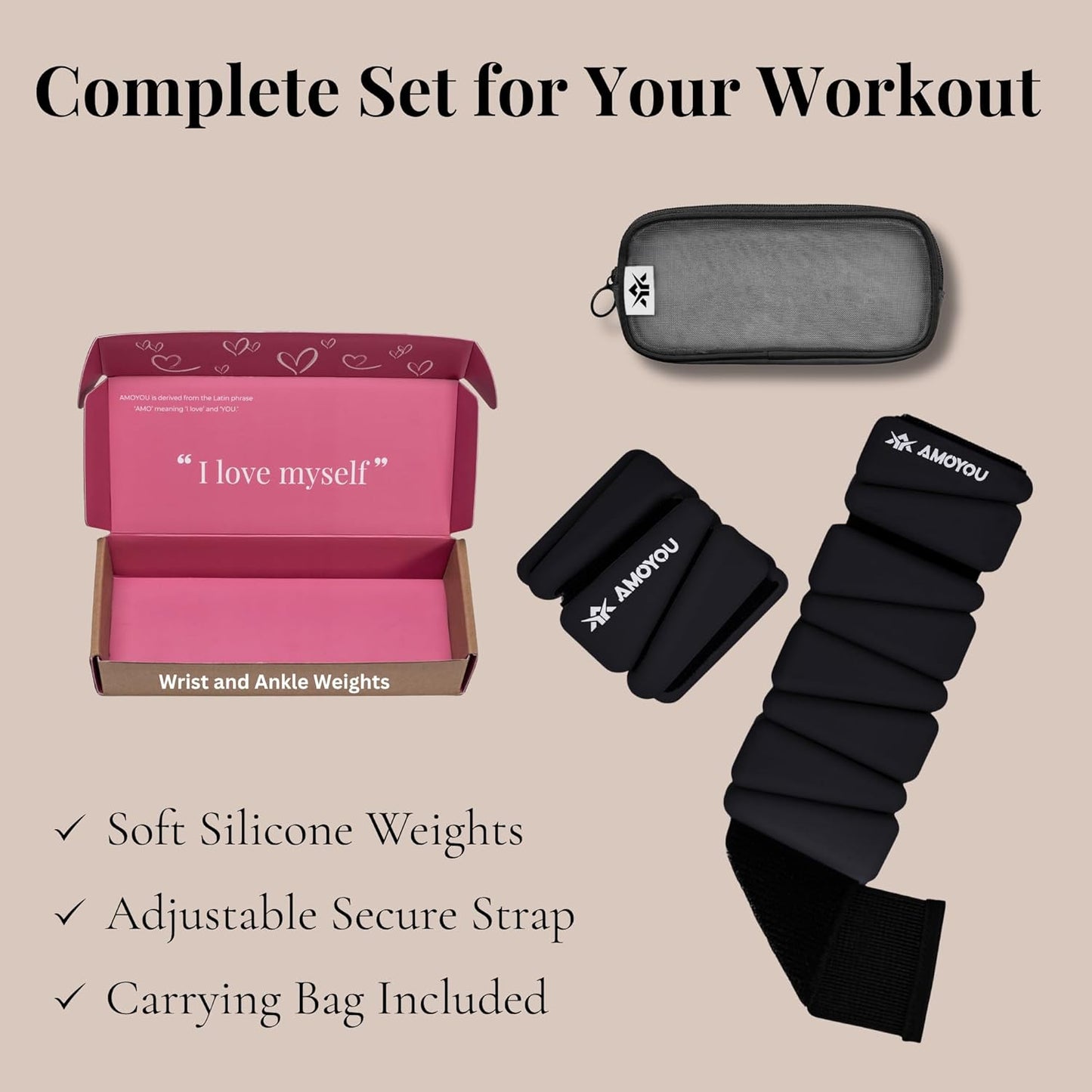 Wrist & Ankle Weights for Women – 2 lb Ankle Weights (Set of 2, 1 lb Each) | Arm Weights for Women | Leg Weights for Walking, Yoga, Cardio & Strength Training