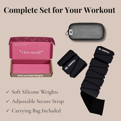 Wrist & Ankle Weights for Women – 2 lb Ankle Weights (Set of 2, 1 lb Each) | Arm Weights for Women | Leg Weights for Walking, Yoga, Cardio & Strength Training