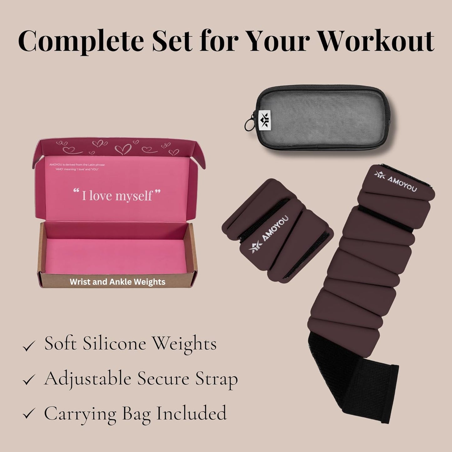 Wrist & Ankle Weights for Women – 2 lb Ankle Weights (Set of 2, 1 lb Each) | Arm Weights for Women | Leg Weights for Walking, Yoga, Cardio & Strength Training