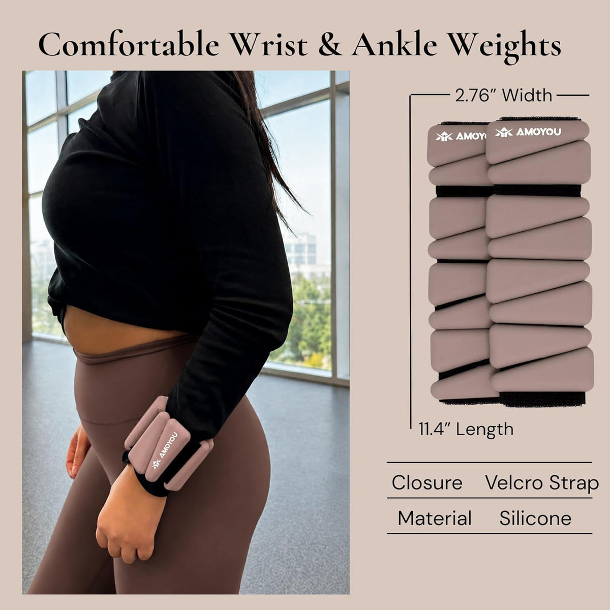 Wrist & Ankle Weights for Women – 2 lb Ankle Weights (Set of 2, 1 lb Each) | Arm Weights for Women | Leg Weights for Walking, Yoga, Cardio & Strength Training
