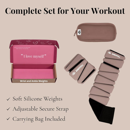 Wrist & Ankle Weights for Women – 2 lb Ankle Weights (Set of 2, 1 lb Each) | Arm Weights for Women | Leg Weights for Walking, Yoga, Cardio & Strength Training