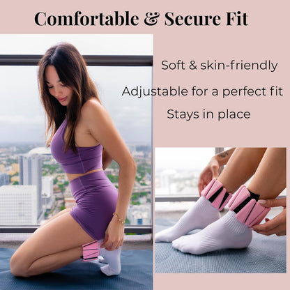 Wrist & Ankle Weights for Women – 2 lb Ankle Weights (Set of 2, 1 lb Each) | Arm Weights for Women | Leg Weights for Walking, Yoga, Cardio & Strength Training