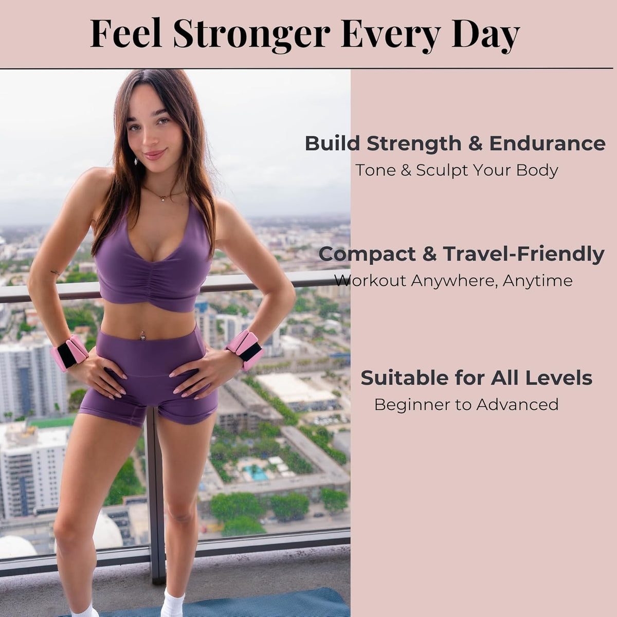 Wrist & Ankle Weights for Women – 2 lb Ankle Weights (Set of 2, 1 lb Each) | Arm Weights for Women | Leg Weights for Walking, Yoga, Cardio & Strength Training