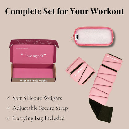 Wrist & Ankle Weights for Women – 2 lb Ankle Weights (Set of 2, 1 lb Each) | Arm Weights for Women | Leg Weights for Walking, Yoga, Cardio & Strength Training