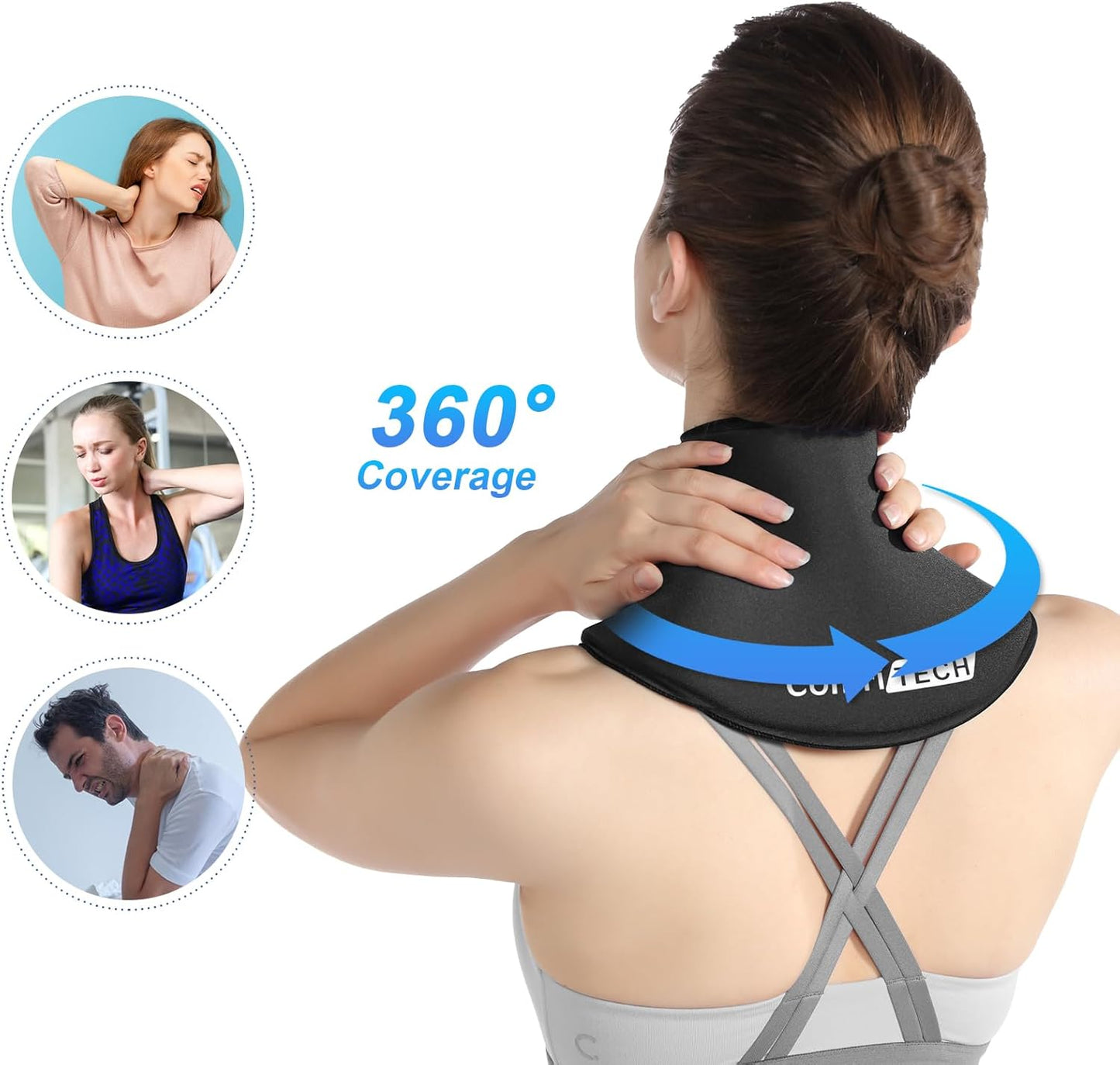 Neck Ice Pack Wrap Gel, Cooling Pad for Cervical and Shoulder, Large, 1 Pack