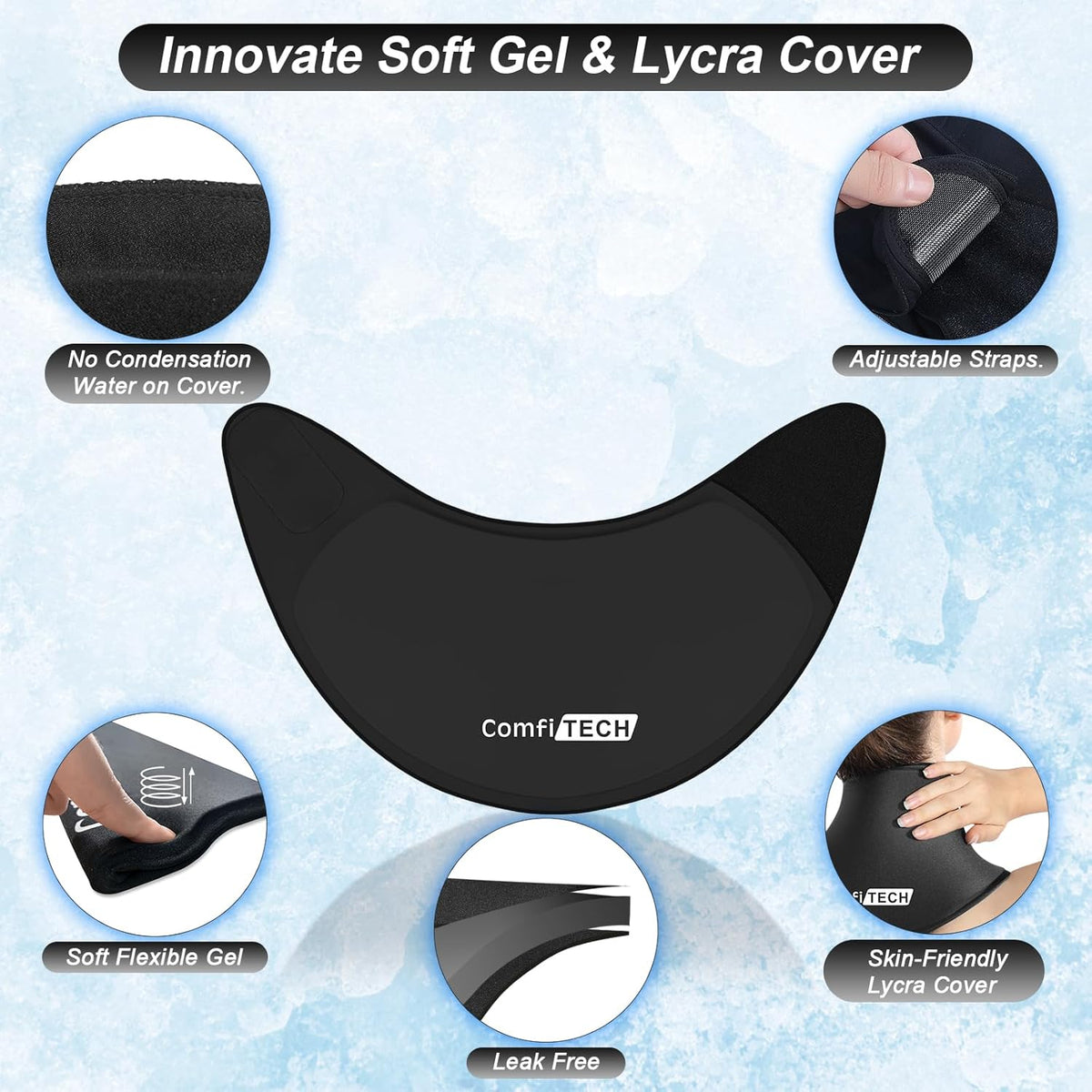Neck Ice Pack Wrap Gel, Cooling Pad for Cervical and Shoulder, Large, 1 Pack