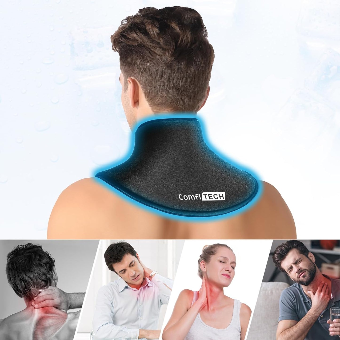 Neck Ice Pack Wrap Gel, Cooling Pad for Cervical and Shoulder, Large, 1 Pack