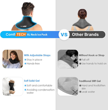 Neck Ice Pack Wrap Gel, Cooling Pad for Cervical and Shoulder, Large, 1 Pack