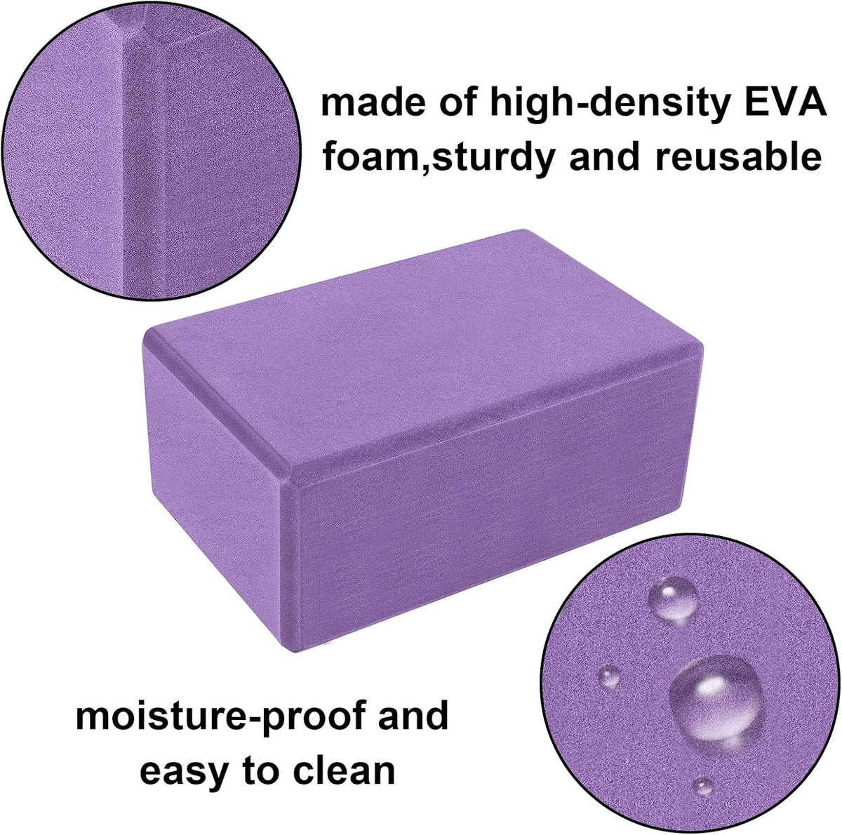 Yoga Blocks 4x6x9 Inch, High Density EVA Foam Yoga Brick for Meditation, Pilates