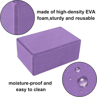 Yoga Blocks 4x6x9 Inch, High Density EVA Foam Yoga Brick for Meditation, Pilates