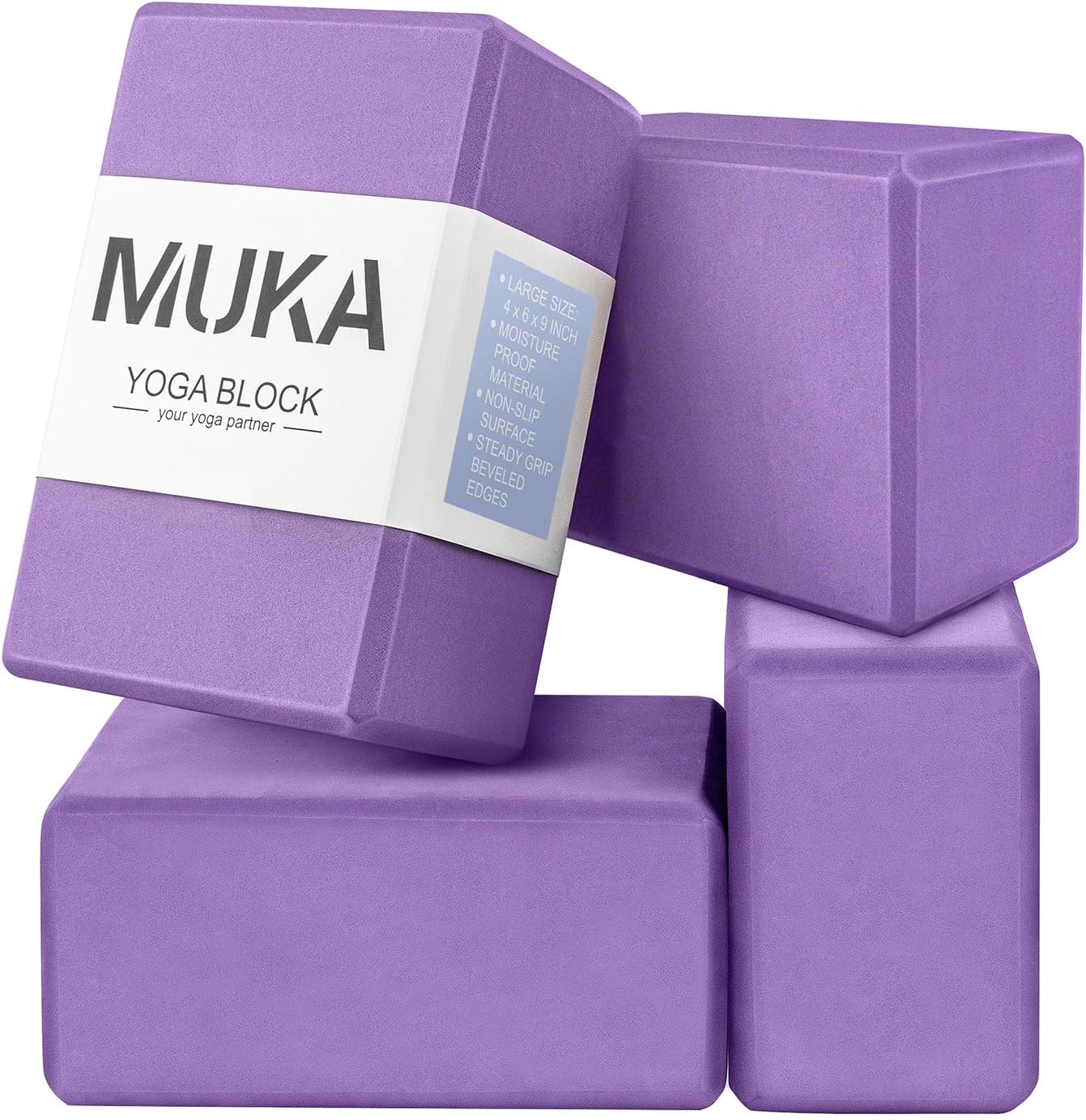 Yoga Blocks 4x6x9 Inch, High Density EVA Foam Yoga Brick for Meditation, Pilates