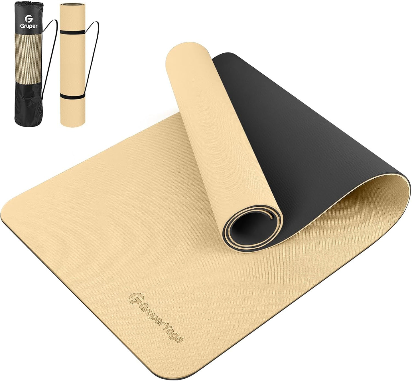 Yoga Mat Non Slip, 72"L x 24"W x 0.24"/0.32"TH, Anti-Tear Exercise Mat with Carrying Strap and Bag, Pro TPE Yoga Mats for Women, Workout Mats for Home, Pilates and Floor Exercises