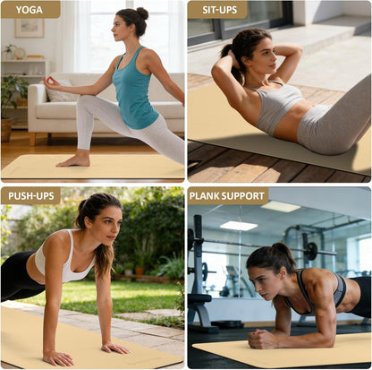 Yoga Mat Non Slip, 72"L x 24"W x 0.24"/0.32"TH, Anti-Tear Exercise Mat with Carrying Strap and Bag, Pro TPE Yoga Mats for Women, Workout Mats for Home, Pilates and Floor Exercises