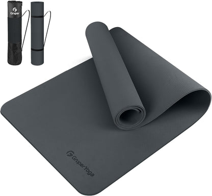 Yoga Mat Non Slip, 72"L x 24"W x 0.24"/0.32"TH, Anti-Tear Exercise Mat with Carrying Strap and Bag, Pro TPE Yoga Mats for Women, Workout Mats for Home, Pilates and Floor Exercises