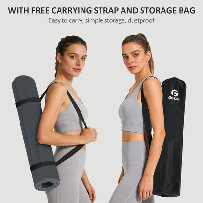 Yoga Mat Non Slip, 72"L x 24"W x 0.24"/0.32"TH, Anti-Tear Exercise Mat with Carrying Strap and Bag, Pro TPE Yoga Mats for Women, Workout Mats for Home, Pilates and Floor Exercises