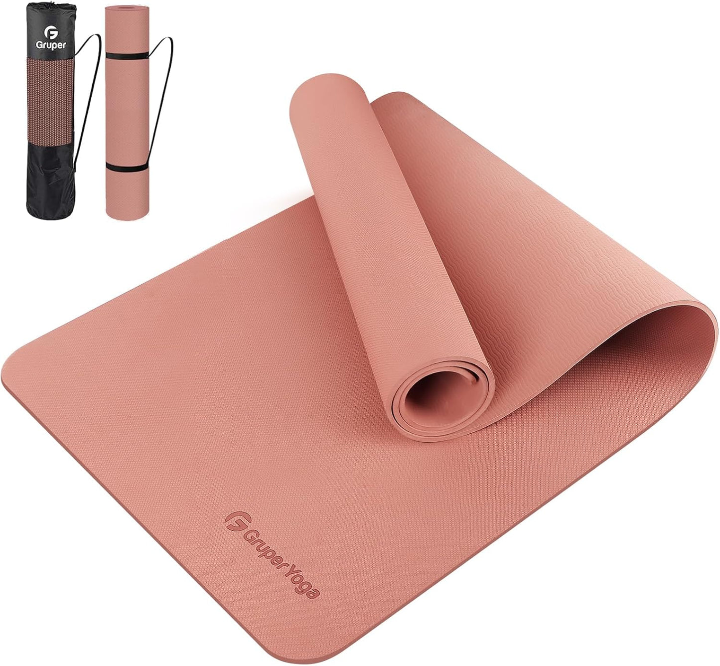 Yoga Mat Non Slip, 72"L x 24"W x 0.24"/0.32"TH, Anti-Tear Exercise Mat with Carrying Strap and Bag, Pro TPE Yoga Mats for Women, Workout Mats for Home, Pilates and Floor Exercises