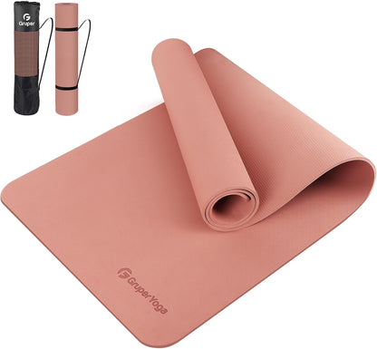 Yoga Mat Non Slip, 72"L x 24"W x 0.24"/0.32"TH, Anti-Tear Exercise Mat with Carrying Strap and Bag, Pro TPE Yoga Mats for Women, Workout Mats for Home, Pilates and Floor Exercises