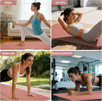 Yoga Mat Non Slip, 72"L x 24"W x 0.24"/0.32"TH, Anti-Tear Exercise Mat with Carrying Strap and Bag, Pro TPE Yoga Mats for Women, Workout Mats for Home, Pilates and Floor Exercises