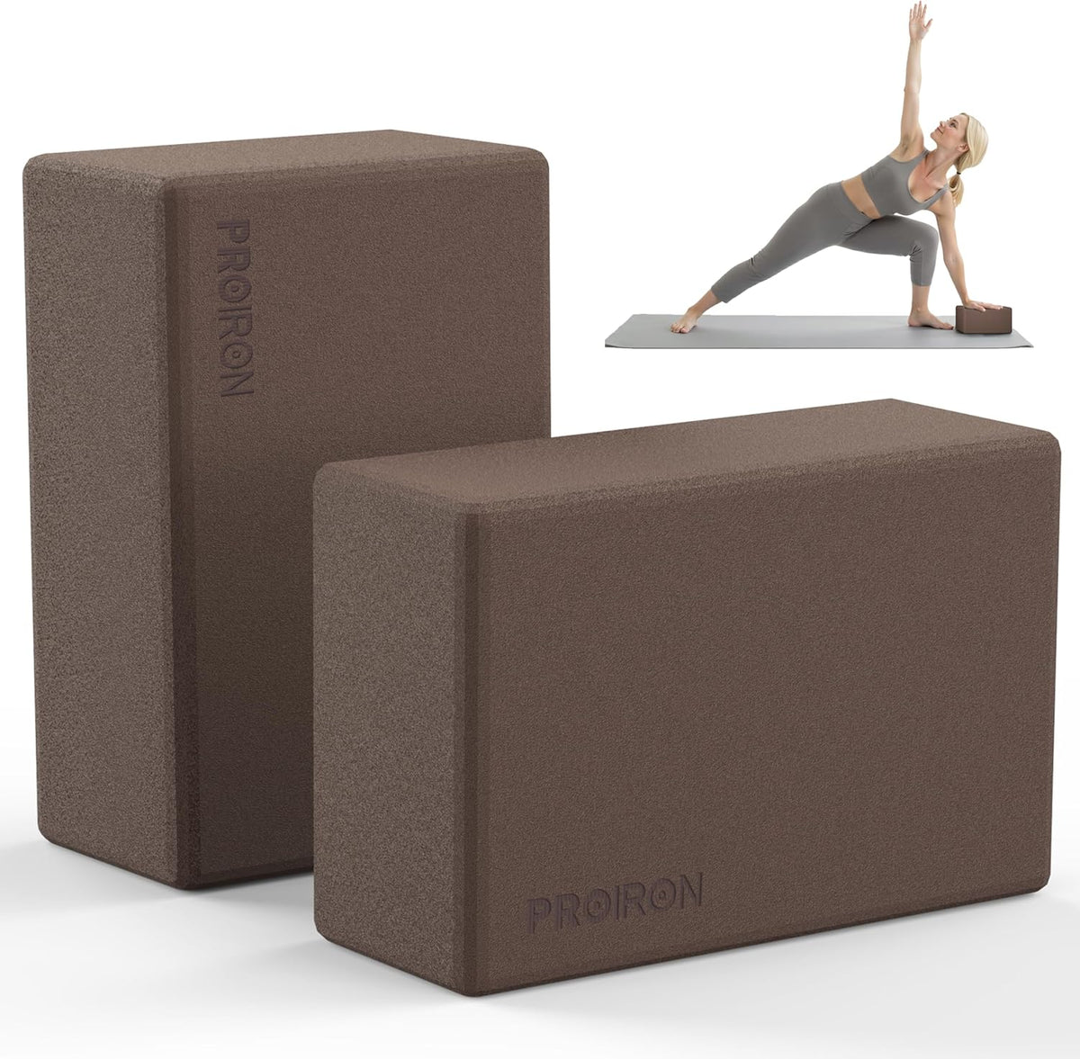 Yoga Blocks, 2 Pack Supportive High Density Premium Eva Foam, Soft Non-Slip Surface with Curved Edges Stretch Blocks For Yoga, Pilates, Stretching