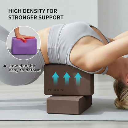 Yoga Blocks, 2 Pack Supportive High Density Premium Eva Foam, Soft Non-Slip Surface with Curved Edges Stretch Blocks For Yoga, Pilates, Stretching