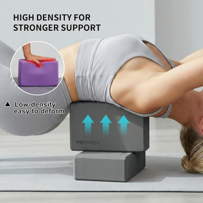 Yoga Blocks, 2 Pack Supportive High Density Premium Eva Foam, Soft Non-Slip Surface with Curved Edges Stretch Blocks For Yoga, Pilates, Stretching