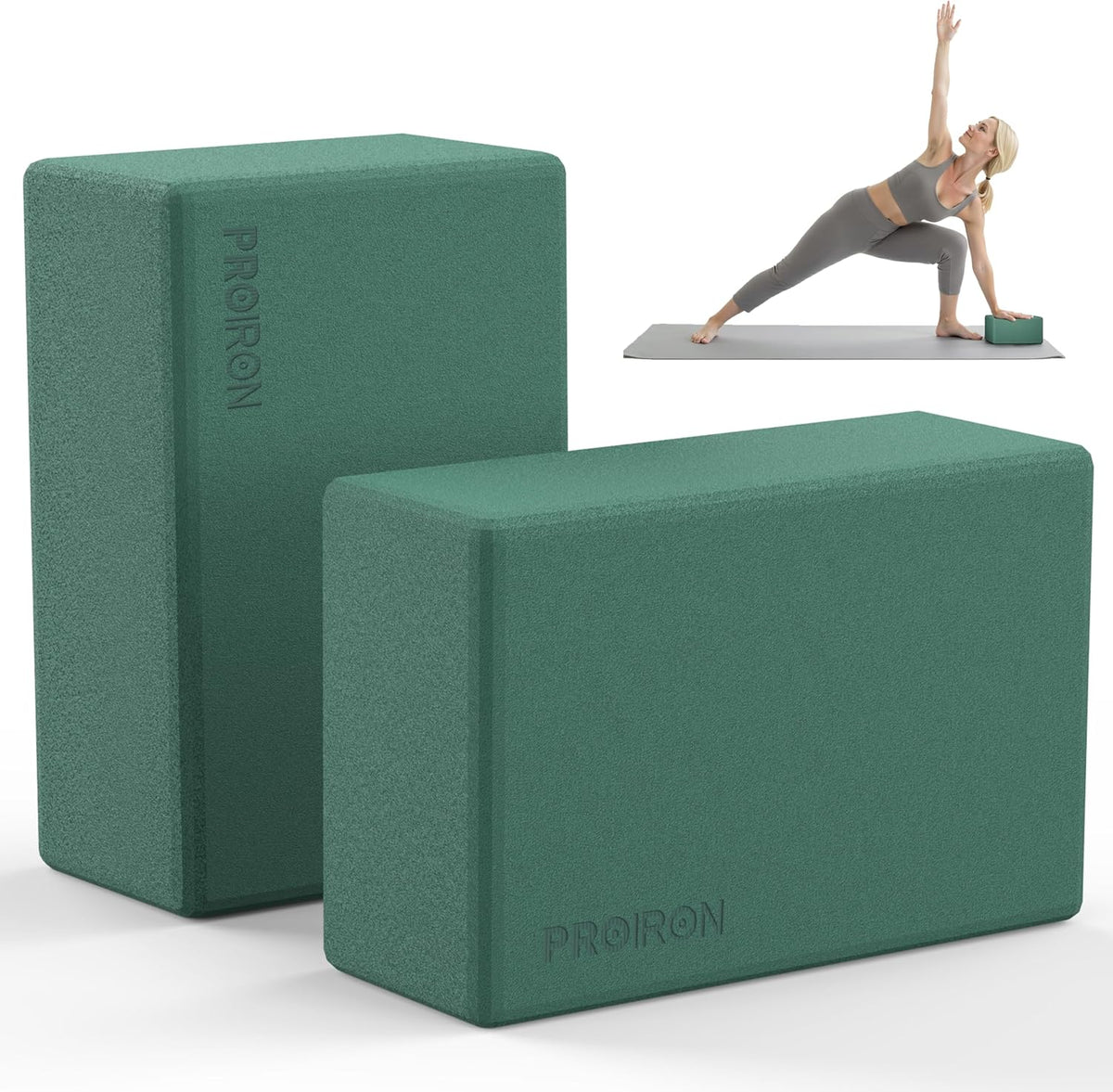 Yoga Blocks, 2 Pack Supportive High Density Premium Eva Foam, Soft Non-Slip Surface with Curved Edges Stretch Blocks For Yoga, Pilates, Stretching