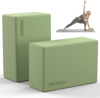 Yoga Blocks, 2 Pack Supportive High Density Premium Eva Foam, Soft Non-Slip Surface with Curved Edges Stretch Blocks For Yoga, Pilates, Stretching
