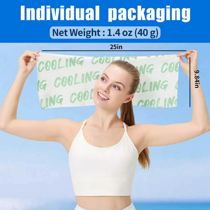 10 Pack Cooling Body Wipes, Alcohol-Free Cooling Towelettes Cooling Towel Alternative for Outdoor Sports, Camping, Hiking, Workout & Hot Weather(Green)