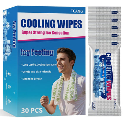 10 Pack Cooling Body Wipes, Alcohol-Free Cooling Towelettes Cooling Towel Alternative for Outdoor Sports, Camping, Hiking, Workout & Hot Weather(Green)