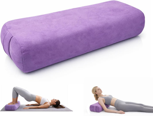 Yoga Bolster Pillow, Rectangle Meditation Cushion for Restorative Yoga Floor Sitting Exercise Pillow with Washable Cover