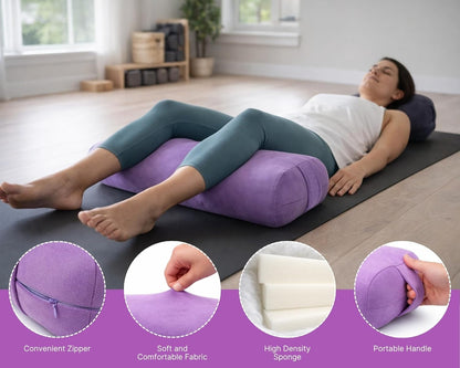 Yoga Bolster Pillow, Rectangle Meditation Cushion for Restorative Yoga Floor Sitting Exercise Pillow with Washable Cover