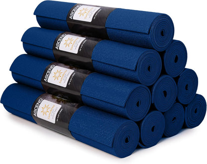 Ascend 6mm Thick Yoga Mat, 4 Pack, 72x24in | Premium Non Slip Exercise Mat for Pilates, Workout, Stretching, Fitness, Training - Gym Mat for Home and Studio