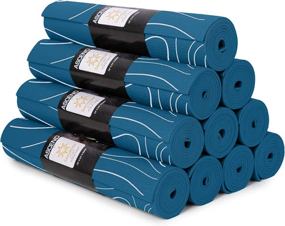 Ascend 6mm Thick Yoga Mat, 4 Pack, 72x24in | Premium Non Slip Exercise Mat for Pilates, Workout, Stretching, Fitness, Training - Gym Mat for Home and Studio