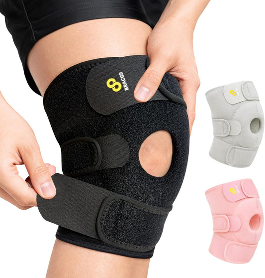Knee Support Brace for Men Women, Adjustable Compression Sleeve Wrap Patellar Pad Tendon - Arthritis Pain, meniscus tear, Injury Recovery, Running, Workout, KS10