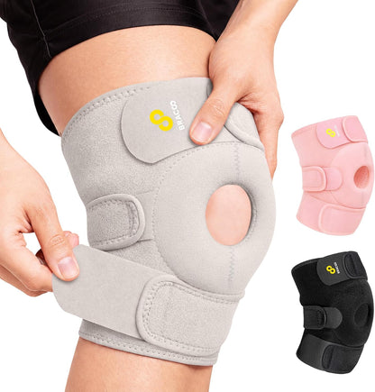 Knee Support Brace for Men Women, Adjustable Compression Sleeve Wrap Patellar Pad Tendon - Arthritis Pain, meniscus tear, Injury Recovery, Running, Workout, KS10