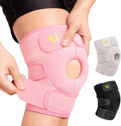 Knee Support Brace for Men Women, Adjustable Compression Sleeve Wrap Patellar Pad Tendon - Arthritis Pain, meniscus tear, Injury Recovery, Running, Workout, KS10