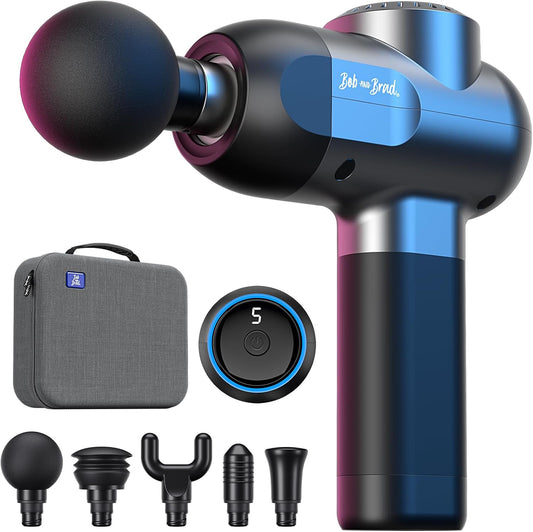 C2 Massage Gun, FSA Eligible & HSA Approved Deep Tissue Percussion Massager Gun, Muscle Massager with 5 Speeds and 5 Heads, Electric Back Massagers for Professional Athletes Home Gym