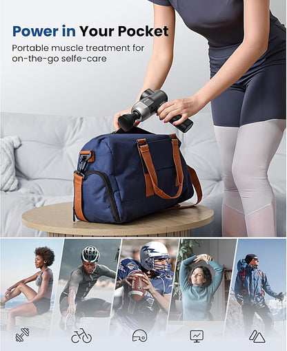 C2 Massage Gun, FSA Eligible & HSA Approved Deep Tissue Percussion Massager Gun, Muscle Massager with 5 Speeds and 5 Heads, Electric Back Massagers for Professional Athletes Home Gym