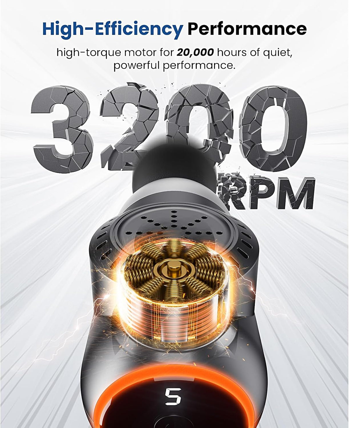 C2 Massage Gun, FSA Eligible & HSA Approved Deep Tissue Percussion Massager Gun, Muscle Massager with 5 Speeds and 5 Heads, Electric Back Massagers for Professional Athletes Home Gym