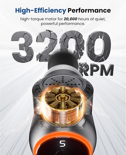 C2 Massage Gun, FSA Eligible & HSA Approved Deep Tissue Percussion Massager Gun, Muscle Massager with 5 Speeds and 5 Heads, Electric Back Massagers for Professional Athletes Home Gym