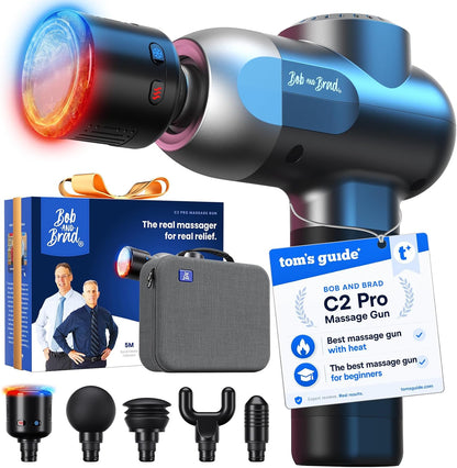 C2 Massage Gun, FSA Eligible & HSA Approved Deep Tissue Percussion Massager Gun, Muscle Massager with 5 Speeds and 5 Heads, Electric Back Massagers for Professional Athletes Home Gym