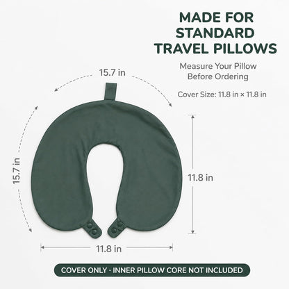 Cool Ice Silk Neck Pillow Cover, Double Snap, Fits U-Shaped Travel Pillows